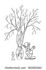 fabulous tree with a rabbit