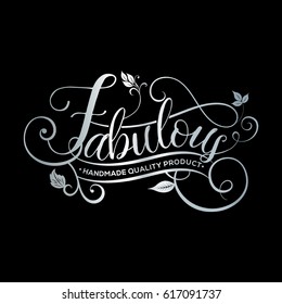 fabulous typography logotype vector isolated on black