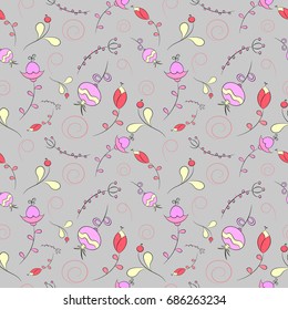 Fabulous unusual flowers.Pattern. Vector image.