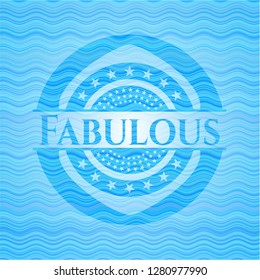 Fabulous water representation emblem background.