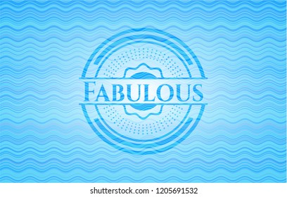 Fabulous water wave representation badge background.