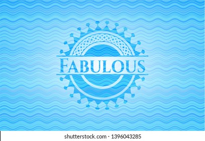 Fabulous water wave representation badge background. Vector Illustration. Detailed.