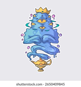 A fabulous weird gin. Cartoon vector character. Trendy style. Vector illustration.