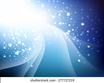 Fabulous Winter Blue Soft Pastel Bokeh Pale Abstract Background Vector Illustration