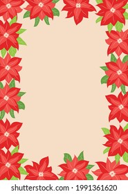 Fabulous winter. illustration of Christmas plants frame. Drawing for a postcard, poster, background.