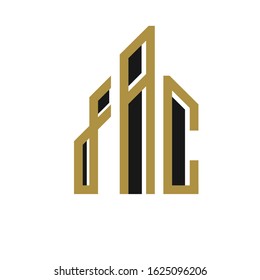  FAC Initial logo concept with building template vector