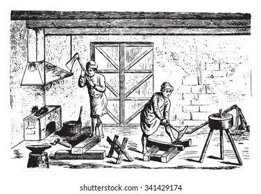 Fac simile of an engraving of the Encyclopedia of the eighteenth century, vintage engraved illustration. Industrial encyclopedia E.-O. Lami - 1875.
