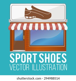 facade and advertisement for sale of sports shoes