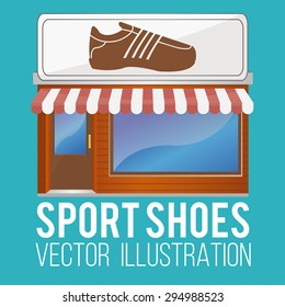 facade and advertisement for sale of sports shoes