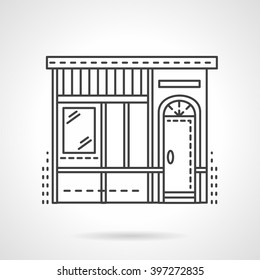 Facade of a bakery shop. Storefronts and showcases. Vector icon flat thin line style. Element for web design, business, mobile app. 