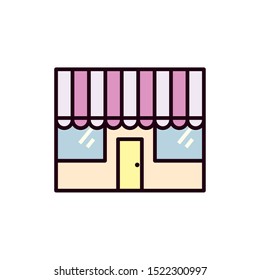 facade of the Bakery shop in white background vector illustration design