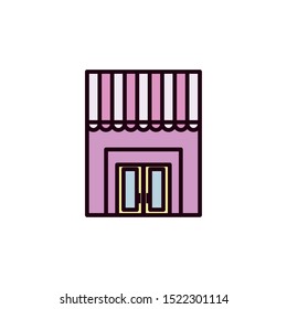 facade of the Bakery shop in white background vector illustration design