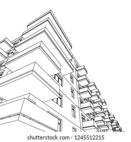 facade building, 3d architecture