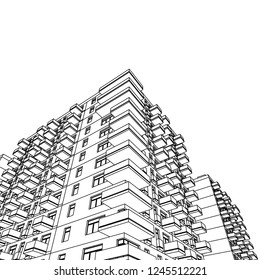 facade building, 3d architecture