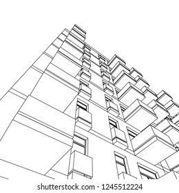 facade building, 3d architecture