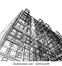 facade building, 3d architecture