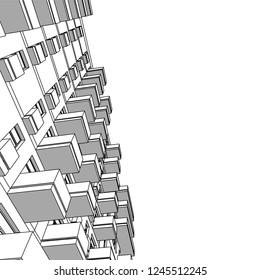 facade building, 3d architecture