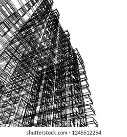 facade building, 3d architecture