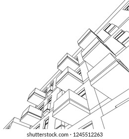 facade building, 3d architecture