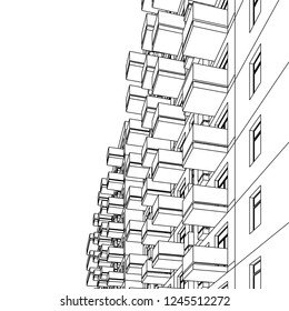 facade building, 3d architecture