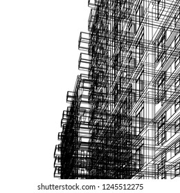 facade building, 3d architecture