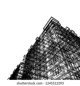 facade building, 3d architecture