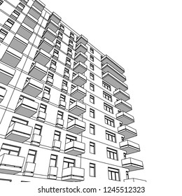 facade building, 3d architecture