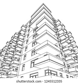 facade building, 3d architecture