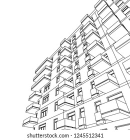 facade building, 3d architecture