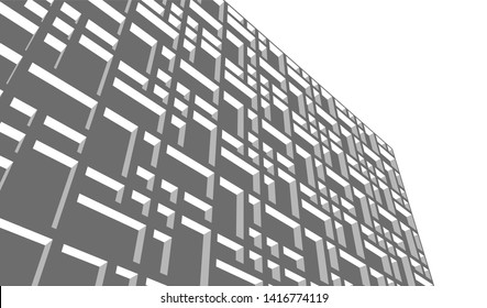 facade building design 3d illustration