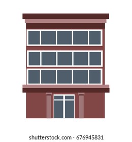 facade building front of house isolated on white background