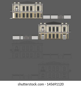 The facade of the building. Vector
