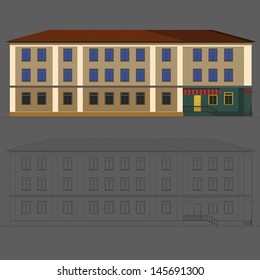 The facade of the building. Vector