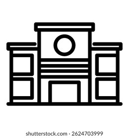 Icono del campus de la fachada. Icono del Vector del campus de la fachada para el Diseño web aislado en el fondo blanco