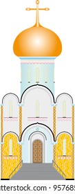 Facade of Christian church. Probable design of the East facade. Exterior View of Christian church.