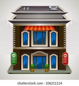 Facade of a coffee shop store or cafe