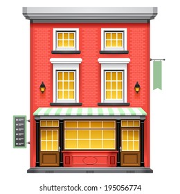 Facade of a coffee shop store or cafe. Vector eps 10.