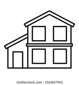 Facade cottage icon. Outline facade cottage vector icon for web design isolated on white background