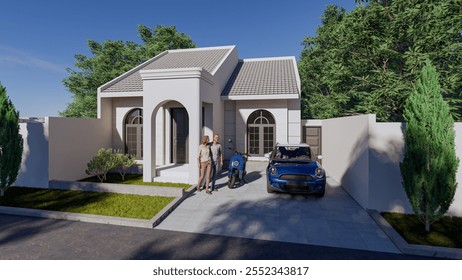 facade design of a small residential house