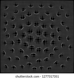 Facade geometry. Architectural design.Black white pattern vector, print production wallpaper. Modern wall decorative of grid flat texture, gradient background. - Vector