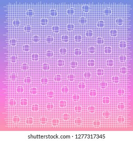 Facade geometry mesh and bulging circles. Architectural design.Multicolored pattern vector, print production wallpaper. Modern wall decorative of grid flat texture, gradient background. - Vector