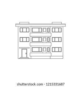 Facade of the guest house isolated  flat design vector illustration.