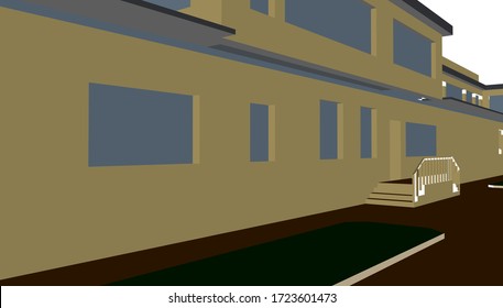 
facade of the house, 3d visualization, architectural form