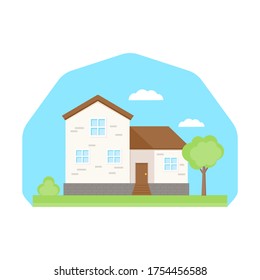 Facade House Vector Illustration Stock Vector (Royalty Free) 1754456588 ...