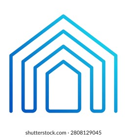 Facade Icon - Outline Gradient Icons For Building Architectural And Designs