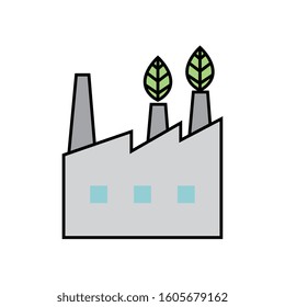 facade of industry friendly ecology icon vector illustration design