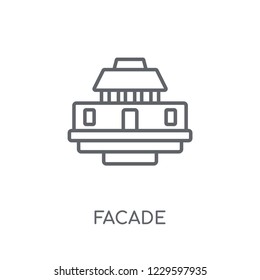 Facade linear icon. Modern outline Facade logo concept on white background from Real Estate collection. Suitable for use on web apps, mobile apps and print media.
