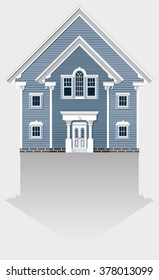 facade of the mansion isolated on a gray background