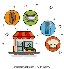 facade restaurant cartoon