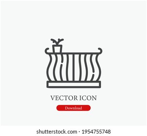 Facade vector icon.  Editable stroke. Symbol in Line Art Style for Design, Presentation, Website or Apps Elements. Pixel vector graphics - Vector
